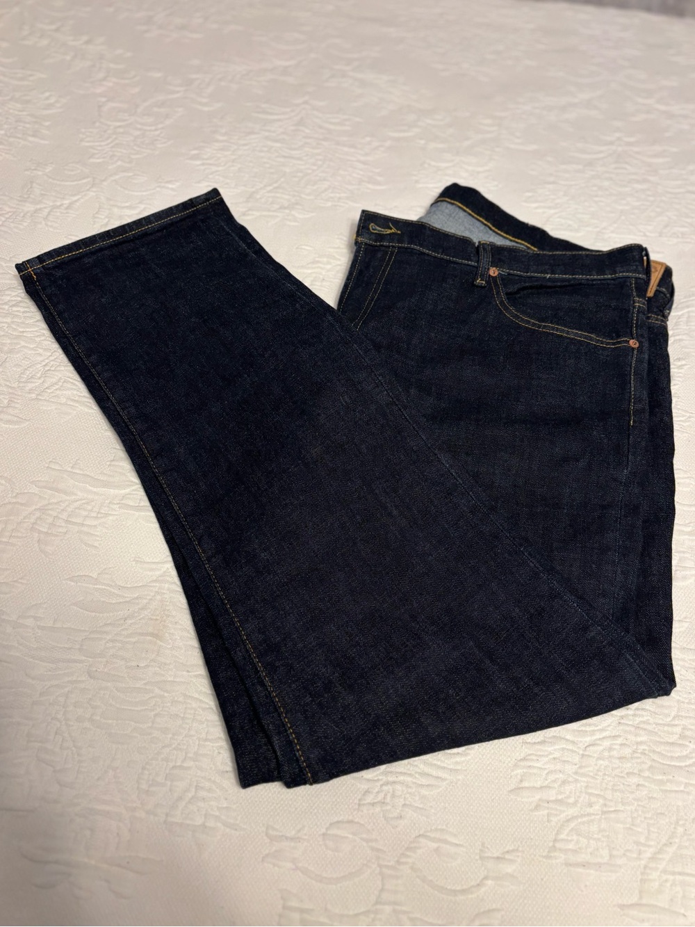 Polo Ralph Lauren Men's Dark Blue Denim Jeans, size 42, 32 length. Dark wash.